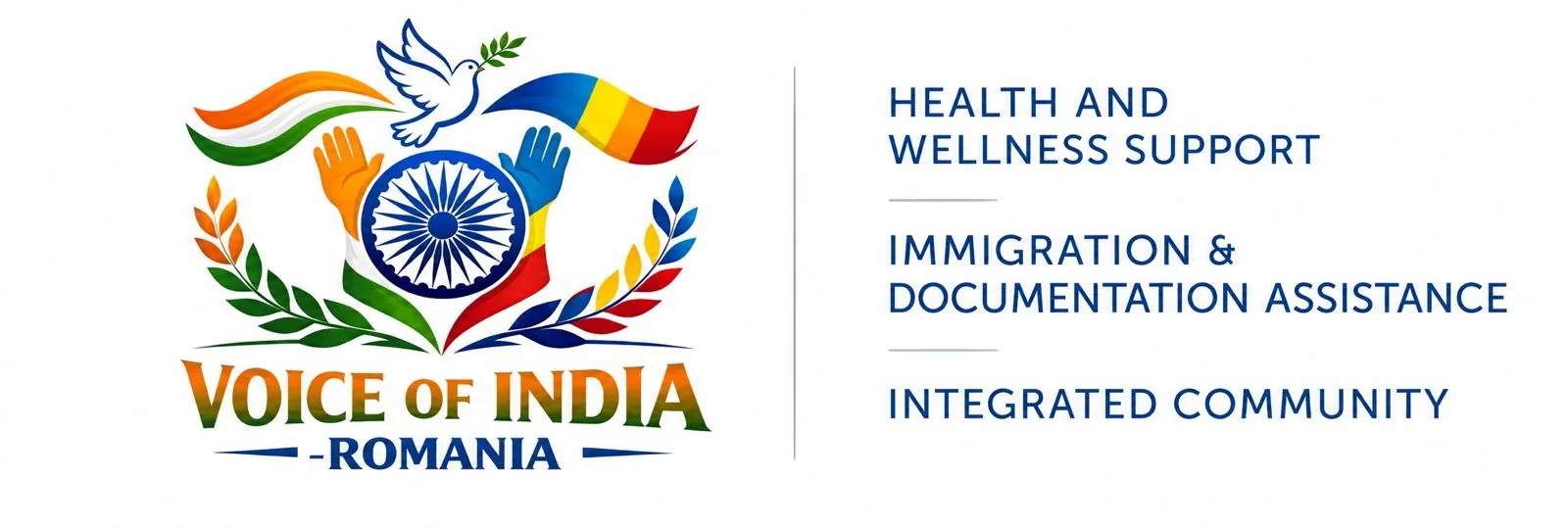 Logo Voice of India – Romania: sprijin pentru sănătate, documente și integrare